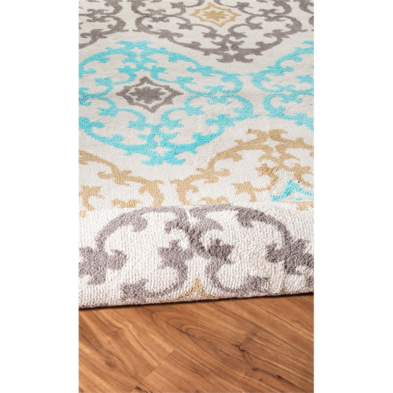 Linon Geo Marli Hand Tufted Microfiber Polyester 8'x10' Rug in Gray