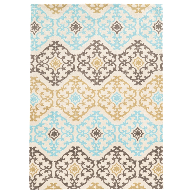 Linon Geo Marli Hand Tufted Microfiber Polyester 8'x10' Rug in Gray