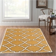 Linon Geo Kelli Hand Tufted Microfiber Polyester 5'x7' Rug in Yellow