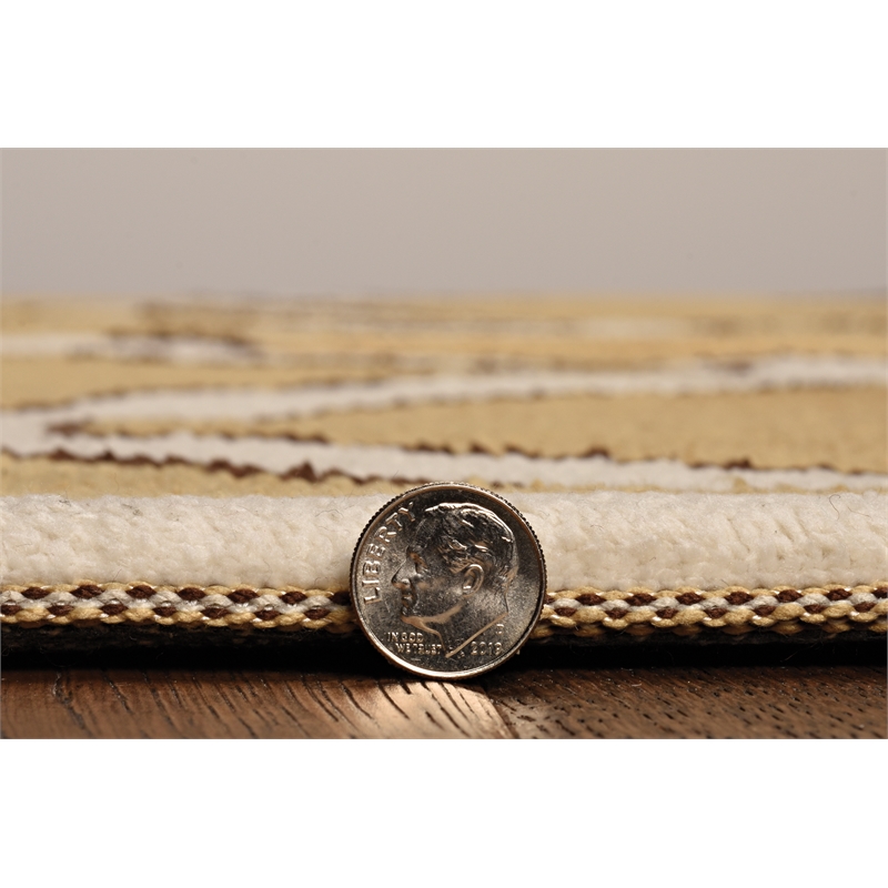 Linon Geo Kelli Hand Tufted Microfiber Polyester 8'x10' Rug in Yellow