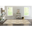 Linon Geo Ranlyn Hand Tufted Microfiber Polyester 8'x10' Rug in Ivory