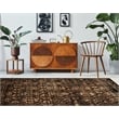 Linon Platinum Iron Gate Power Loomed Polyester 8'x11' Rug in Brown