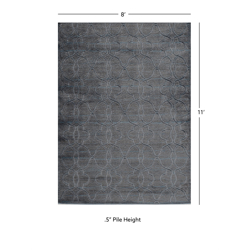 Linon Platinum RawIron Power Loomed Polyester 8'x11' Rug in Blue