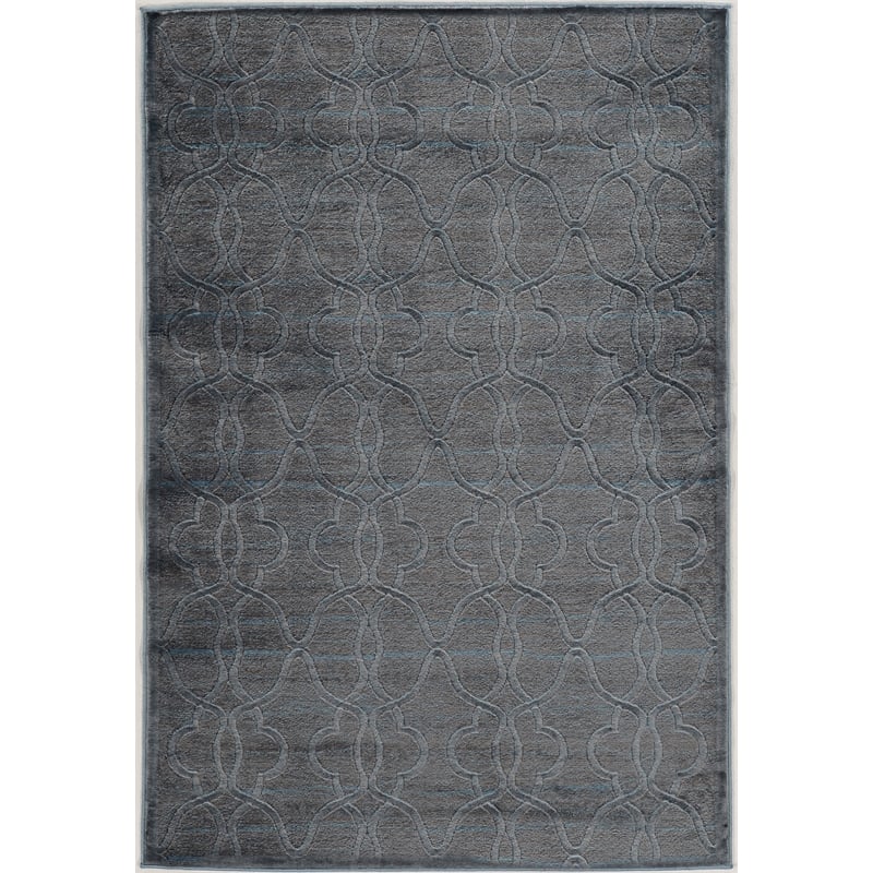 Linon Platinum RawIron Power Loomed Polyester 8'x11' Rug in Blue