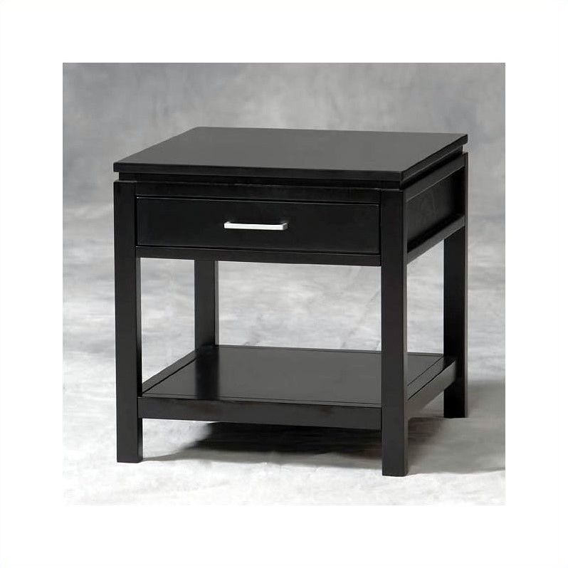 Linon Sutton Black Wood End Table 84028BLK01KDU