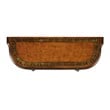 Linon Masterpiece Floral Demilune Metal and Wood Console Table in Brown