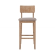 Linon Jordan Wood Bar Stool with Grey Padded Seat in Grey Wash Glaze Finish