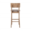 Linon Jordan Wood Bar Stool with Grey Padded Seat in Grey Wash Glaze Finish