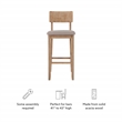 Linon Jordan Wood Bar Stool with Grey Padded Seat in Grey Wash Glaze Finish