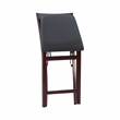 Linon Triena X-Back Folding Counter Stool Brown Faux Leather Seat in Merlot Wood