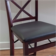 Linon Triena X-Back Folding Counter Stool Brown Faux Leather Seat in Merlot Wood