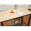 Linon Holly 3 Piece Steel & Wood Counter Height Pub Set Padded Seats in Brown