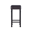 Linon Austin 3 Piece Pub Set Wood Table Top Padded Stools Metal Legs in Black