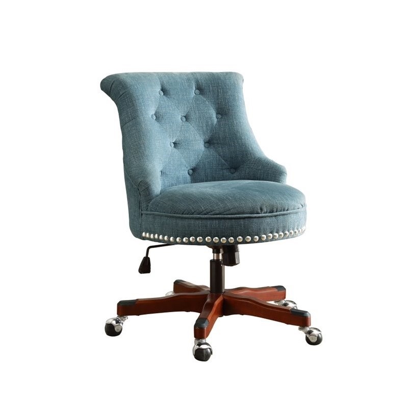 Armless Upholstered Office Chair in Aqua - 178403AQUA01U