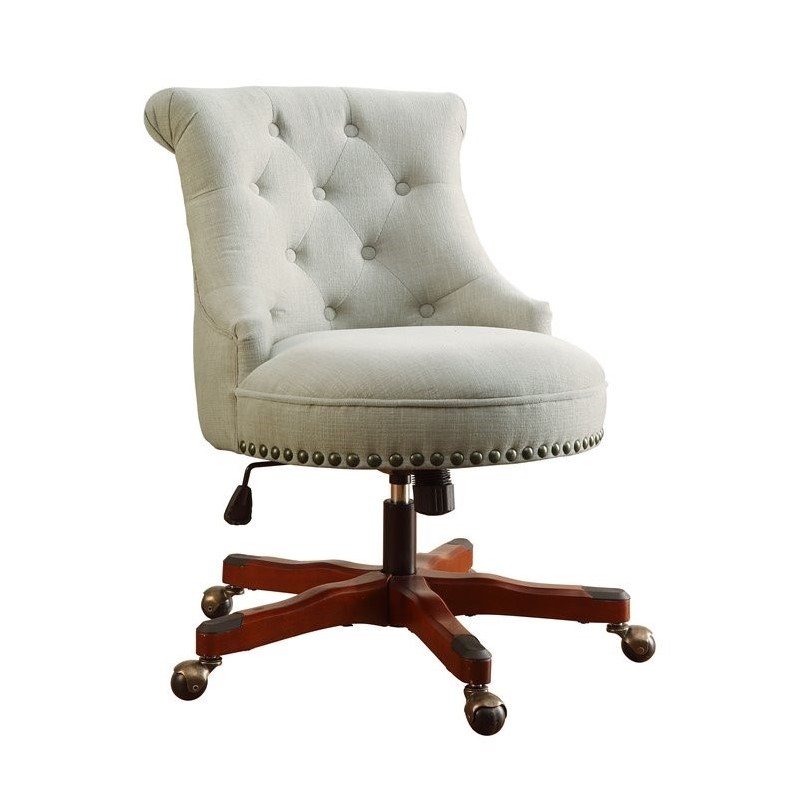 Armless Upholstered Office Chair in Dark Walnut - 178403NAT01U