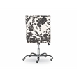 Linon Draper Wood Upholstered Office Chair in Black Cow Print