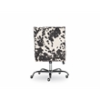 Linon Draper Wood Upholstered Office Chair in Black Cow Print