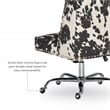Linon Draper Wood Upholstered Office Chair in Black Cow Print