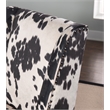 Linon Draper Wood Upholstered Office Chair in Black Cow Print