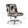 Linon Draper Wood Upholstered Office Chair in Black Cow Print