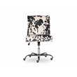 Linon Draper Wood Upholstered Office Chair in Black Cow Print