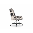 Linon Draper Wood Upholstered Office Chair in Black Cow Print