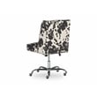 Linon Draper Wood Upholstered Office Chair in Black Cow Print