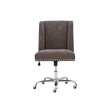 Linon Draper Wood Upholstered Office Chair in Charcoal Gray