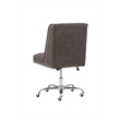 Linon Draper Wood Upholstered Office Chair in Charcoal Gray
