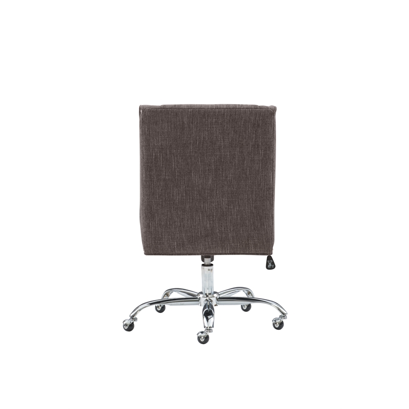 Linon Draper Wood Upholstered Office Chair in Charcoal Gray
