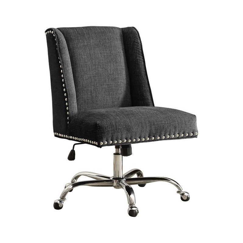 Armless Upholstered Office Chair in Charcoal - 178404CHAR01U