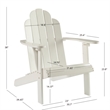 Linon Adirondack Sturdy Solid Acacia Wood Outdoor Chair in White Stain