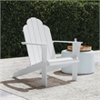 Linon Adirondack Sturdy Solid Acacia Wood Outdoor Chair in White Stain