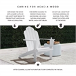 Linon Adirondack Sturdy Solid Acacia Wood Outdoor Chair in White Stain