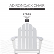Linon Adirondack Sturdy Solid Acacia Wood Outdoor Chair in White Stain