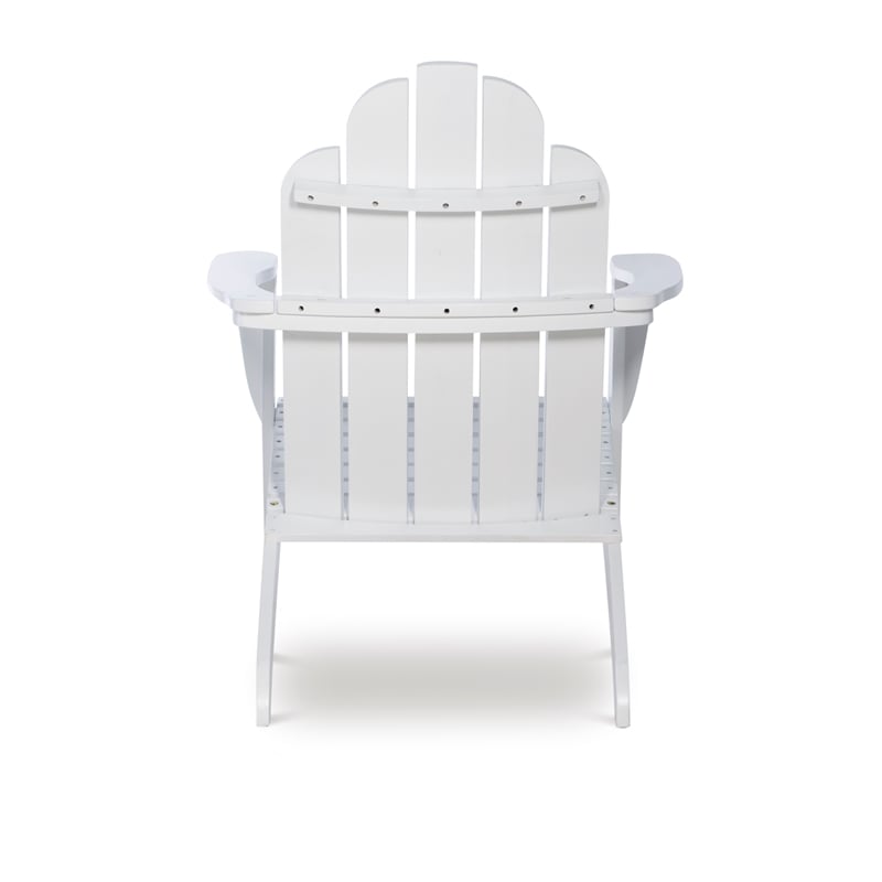 Linon Adirondack Sturdy Solid Acacia Wood Outdoor Chair in White Stain