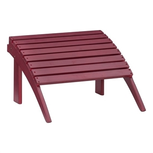linon adirondack wood outdoor ottoman in red