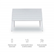 Linon Adirondack Outdoor Solid Sturdy Acacia Wood Ottoman in White Stain