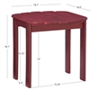 Linon Adirondack Sturdy Solid Acacia Wood Outdoor Side Table in Red Stain