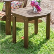 Linon Adirondack Solid Acacia Wood Outdoor Side Table in Acorn Brown Stain