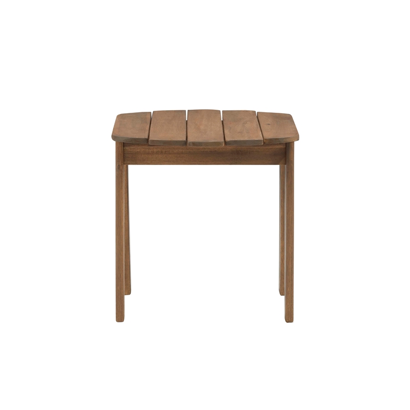 Linon Adirondack Solid Acacia Wood Outdoor Side Table in Acorn Brown Stain