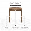 Linon Adirondack Solid Acacia Wood Outdoor Side Table in Acorn Brown Stain