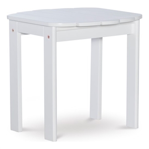 linon adirondack wood outdoor side table in white