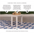 Linon Adirondack Sturdy Solid Acacia Wood Outdoor Side Table in White Stain