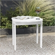 Linon Adirondack Sturdy Solid Acacia Wood Outdoor Side Table in White Stain