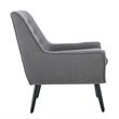 Linon Trelis Upholstered Tufted Accent Chair with Black Wood Legs in Gray Fabric