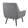 Linon Trelis Upholstered Tufted Accent Chair with Black Wood Legs in Gray Fabric