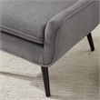 Linon Trelis Upholstered Tufted Accent Chair with Black Wood Legs in Gray Fabric