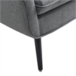 Linon Trelis Upholstered Tufted Accent Chair with Black Wood Legs in Gray Fabric