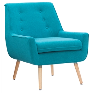 Linon Trelis Wood Upholstered Accent Chair in Blue